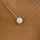 Round Pendant Necklace 1ct TCW, White Gold 14K