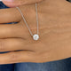 Round Pendant Necklace 1ct TCW, White Gold 14K