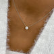 Round Pendant Necklace 1ct TCW, White Gold 14K