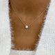 Round Pendant Necklace 1ct TCW, White Gold 14K