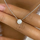 Round Pendant Necklace 1ct TCW, White Gold 14K