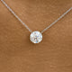 Round Pendant Necklace 1.5ct TCW, White Gold 14K