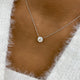 Round Pendant Necklace 1.5ct TCW, White Gold 14K