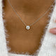 Round Pendant Necklace 1.5ct TCW, White Gold 14K