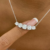Round Pendant Necklace 3.2ct TCW, White Gold 14K