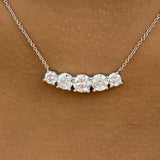 Round Pendant Necklace 3.2ct TCW, White Gold 14K