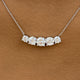 Round Pendant Necklace 3.2ct TCW, White Gold 14K