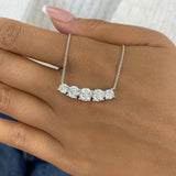 Round Pendant Necklace 3.2ct TCW, White Gold 14K