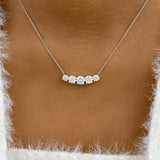 Round Pendant Necklace 3.2ct TCW, White Gold 14K