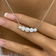 Round Pendant Necklace 3.2ct TCW, White Gold 14K