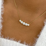 Round Pendant Necklace 3.2ct TCW, Yellow Gold 14K