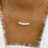 Round Pendant Necklace 3.2ct TCW, Yellow Gold 14K