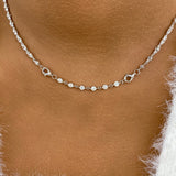 Pear Pendant Necklace 7.4ct TCW, White Gold 14K