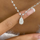 Pear Pendant Necklace 7.4ct TCW, White Gold 14K