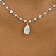 Pear Pendant Necklace 7.4ct TCW, White Gold 14K