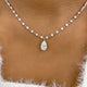 Pear Pendant Necklace 7.4ct TCW, White Gold 14K