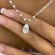 Pear Pendant Necklace 7.4ct TCW, White Gold 14K