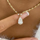 Pear Pendant Necklace 7.4ct TCW, Yellow Gold 14K