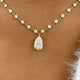 Pear Pendant Necklace 7.4ct TCW, Yellow Gold 14K