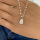 Pear Pendant Necklace 7.4ct TCW, Yellow Gold 14K