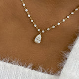 Pear Pendant Necklace 7.4ct TCW, Yellow Gold 14K