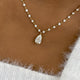 Pear Pendant Necklace 7.4ct TCW, Yellow Gold 14K