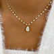 Pear Pendant Necklace 7.4ct TCW, Yellow Gold 14K