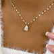 Pear Pendant Necklace 7.4ct TCW, Yellow Gold 14K