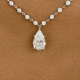 Pear Pendant Necklace 8.9ct TCW, White Gold 14K