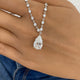 Pear Pendant Necklace 8.9ct TCW, White Gold 14K