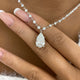 Pear Pendant Necklace 8.9ct TCW, White Gold 14K