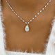 Pear Pendant Necklace 8.9ct TCW, White Gold 14K