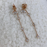 Round Drop Earrings 2.3ct TCW, Rose Gold 14K