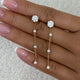 Round Drop Earrings 2.3ct TCW, Rose Gold 14K