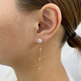 Round Drop Earrings 2.3ct TCW, Rose Gold 14K