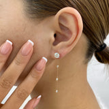 Round Drop Earrings 2.3ct TCW, Rose Gold 14K