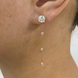 Round Drop Earrings 2.3ct TCW, Rose Gold 14K