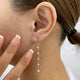 Pear and Round Drop Earrings 1.3ct TCW, White Gold 14K