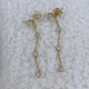 Round Drop Earrings 2.3ct TCW, Yellow Gold 14K