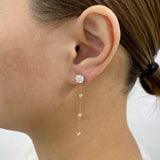 Round Drop Earrings 2.3ct TCW, Yellow Gold 14K