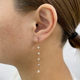 Round and Pear Drop Earrings 1.3ct TCW, Rose Gold 14K