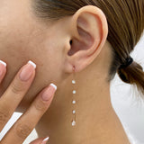 Round and Pear Drop Earrings 1.3ct TCW, Rose Gold 14K