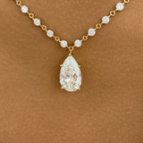 Pear Pendant Necklace 8.9ct TCW, Yellow Gold 14K