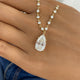 Pear Pendant Necklace 8.9ct TCW, Yellow Gold 14K