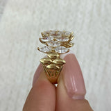Three-Row Eternity Ring 2.8ct TCW, 14K Gold