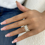 Three-Row Eternity Ring 2.8ct TCW, 14K Gold