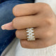 Three-Row Eternity Ring 2.8ct TCW, 14K Gold