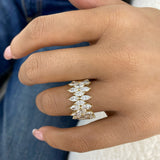 Three-Row Eternity Ring 2.8ct TCW, 14K Gold