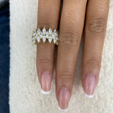 Three-Row Eternity Ring 2.8ct TCW, 14K Gold
