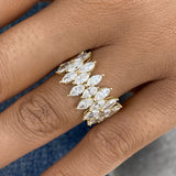 Three-Row Eternity Ring 2.8ct TCW, 14K Gold
